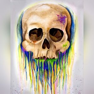 Skull Art print, decor, poster, wall art, magnet